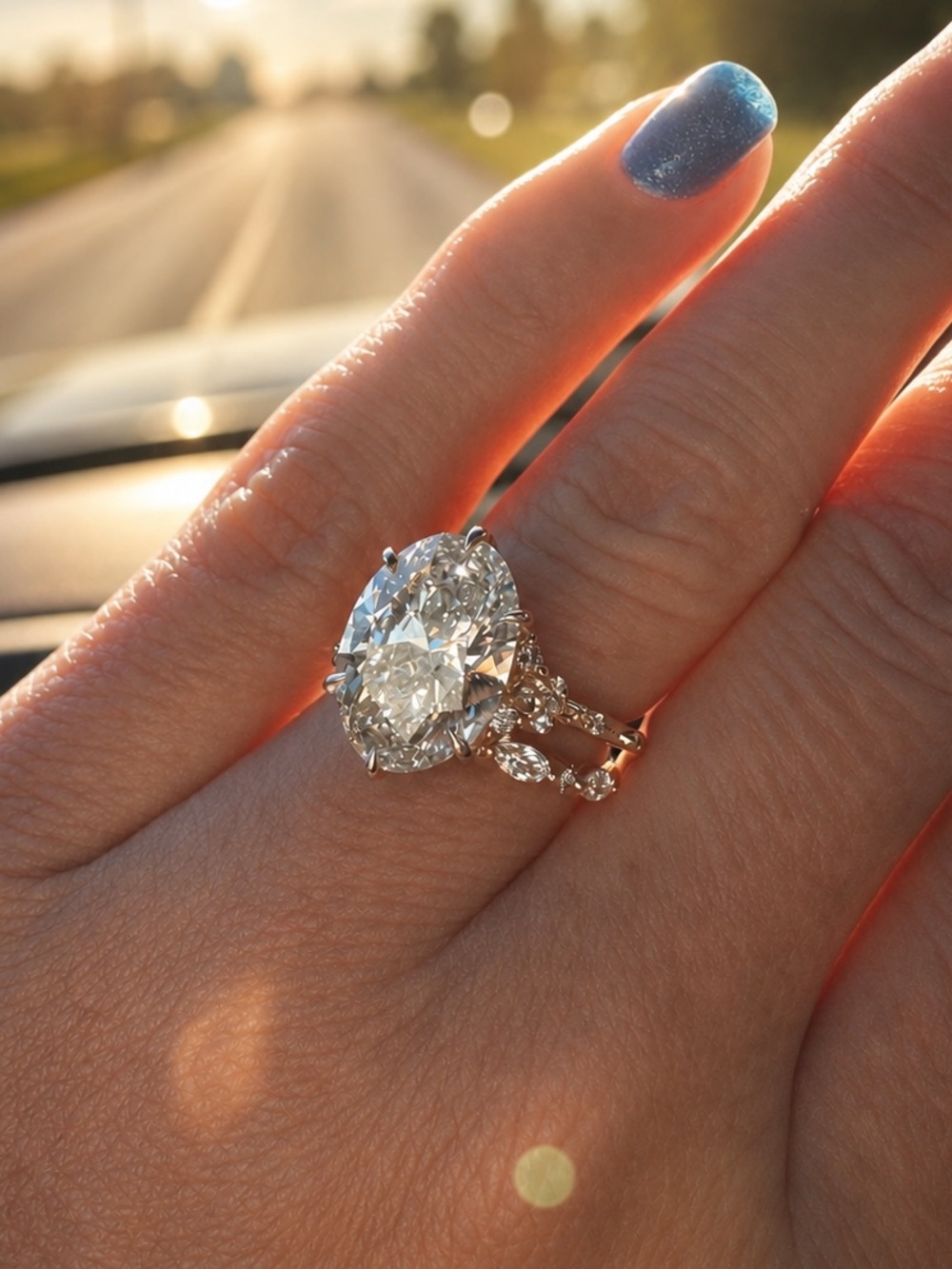✨ GORGEOUS CUSTOM LAB-GROWN DIAMOND OVAL RING SET! ✨
